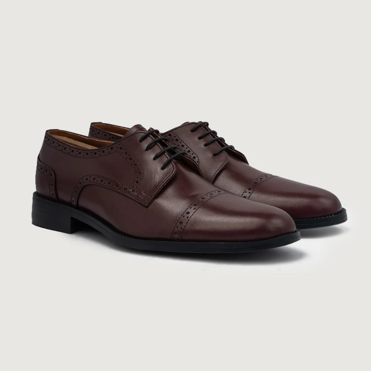 Dirk Brogues Derby Gesztenyebarna Bőrcipők Férfi For Men in Maroon Full-Grain Leather - Oldalnézet | Online vásárlás
