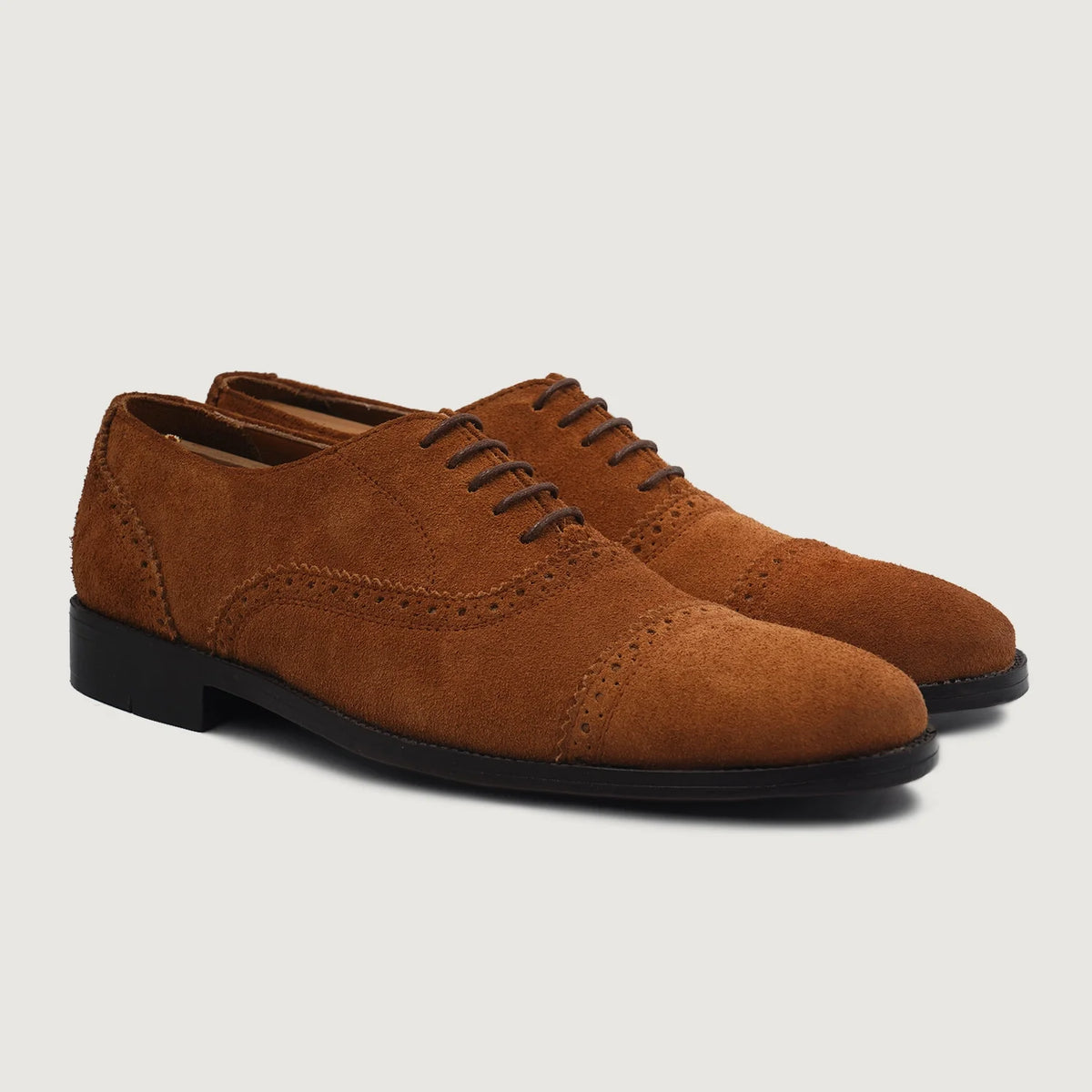 Greyson Brogues Oxford Barna Suede Bőrcipők Férfi For Men in Brown Goatskin Suede - Oldalnézet | Online vásárlás