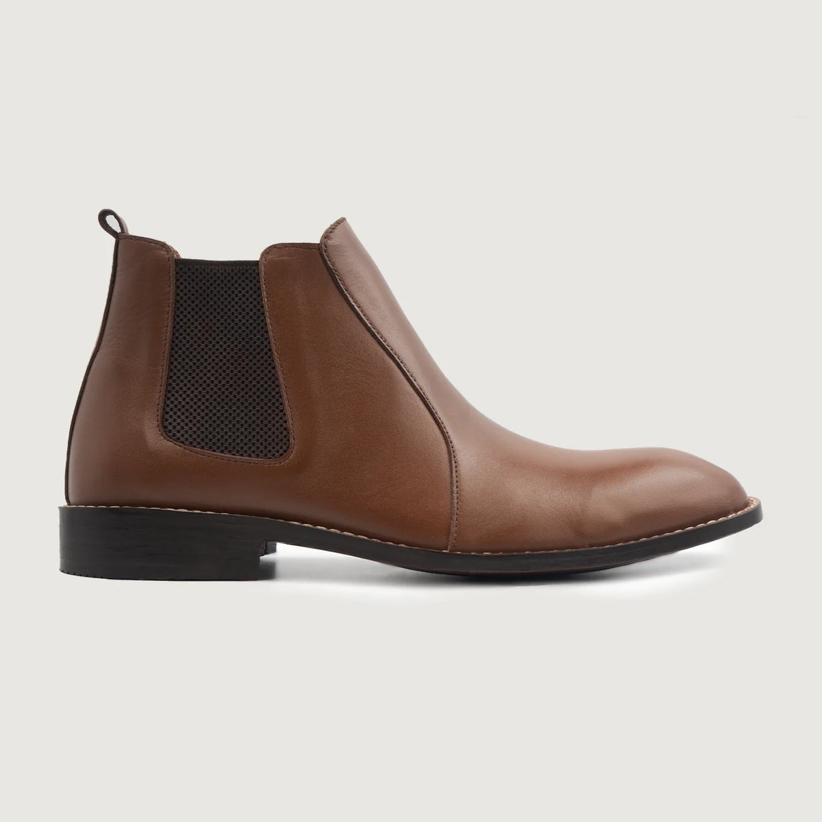 Brown Full-Grain leather Boots - Goodyear varrott talpszerkezet és orr-részlet