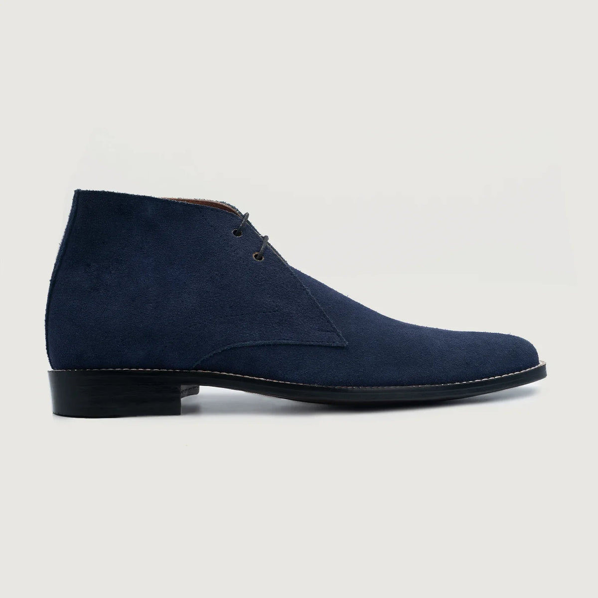 Midnight Blue Goatskin Suede Leather Boots - Goodyear varrott talpszerkezet és orr-részlet