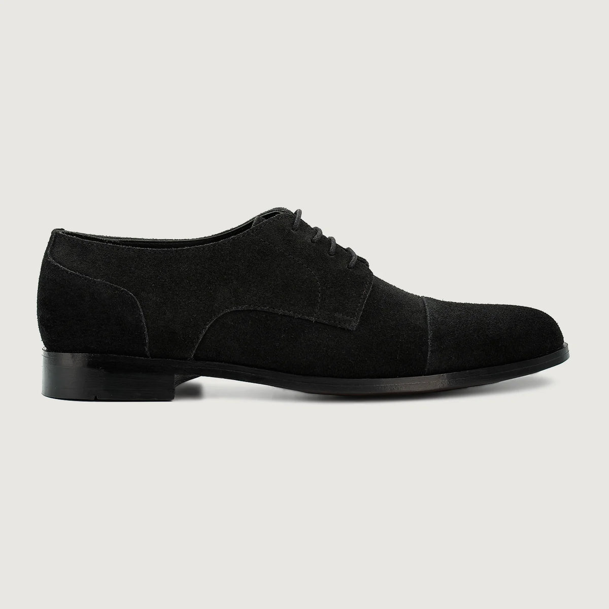 Black Goatskin Suede Leather Shoes - Goodyear varrott talpszerkezet és orr-részlet