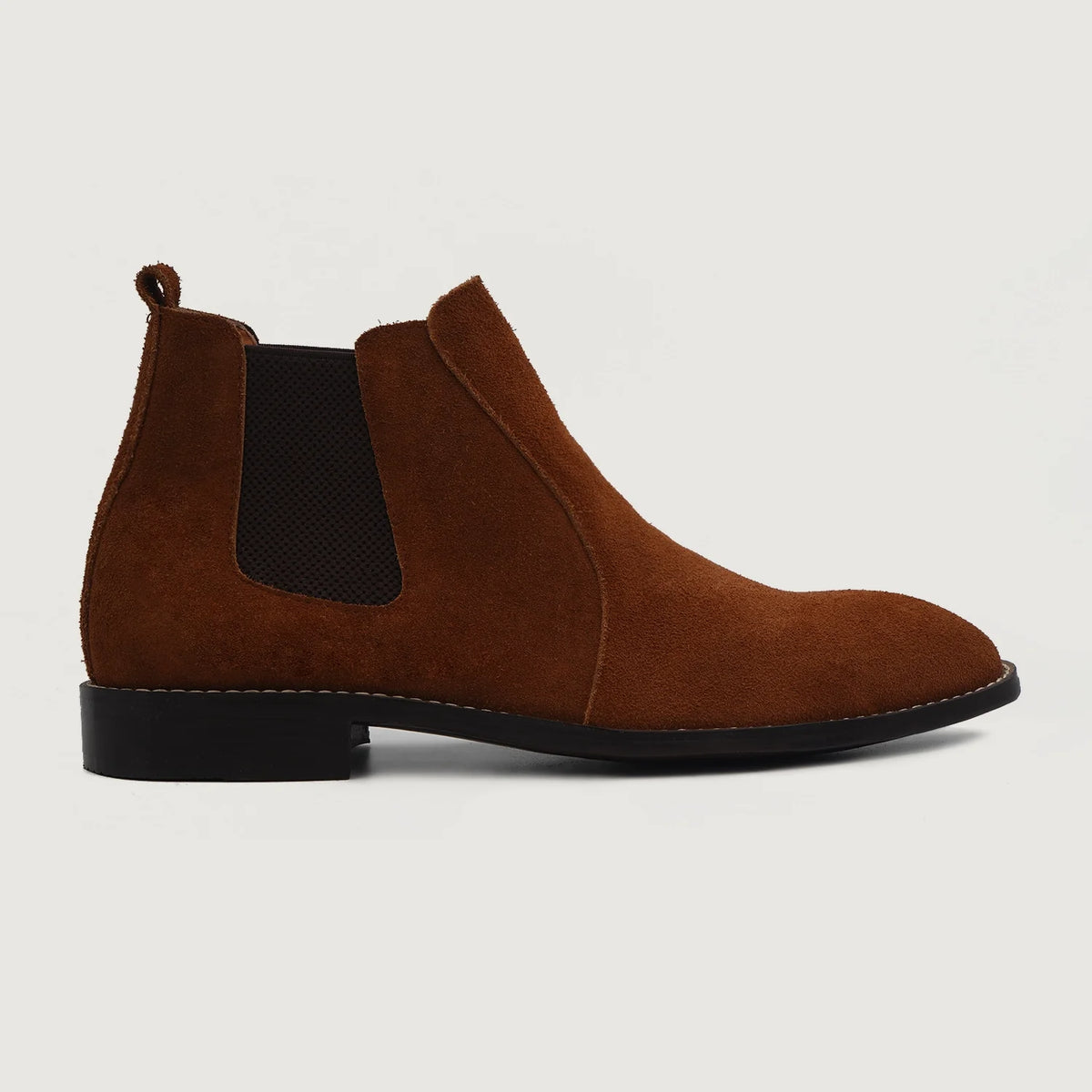 Brown Goatskin Suede Leather Boots - Goodyear varrott talpszerkezet és orr-részlet