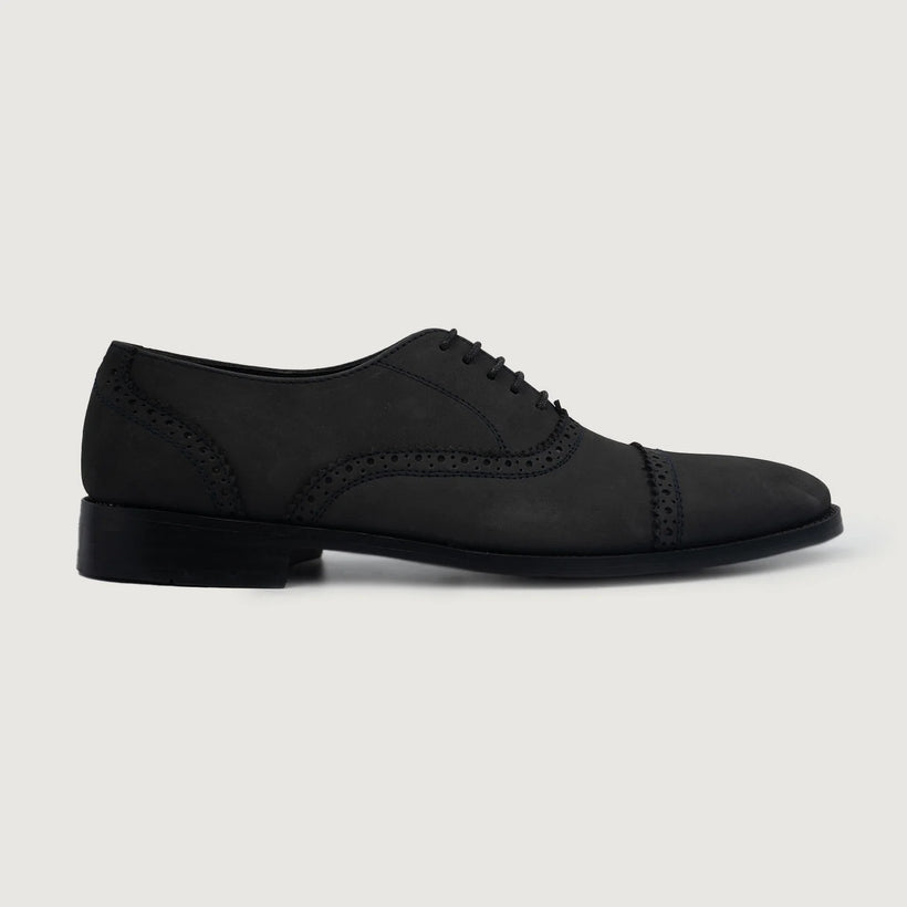 Greyson Brogues Oxford Fekete Nubuck Bőrcipők Férfi