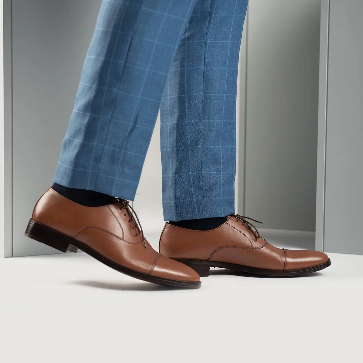 Tan Full-Grain leather Shoes - Goodyear varrott talpszerkezet és orr-részlet