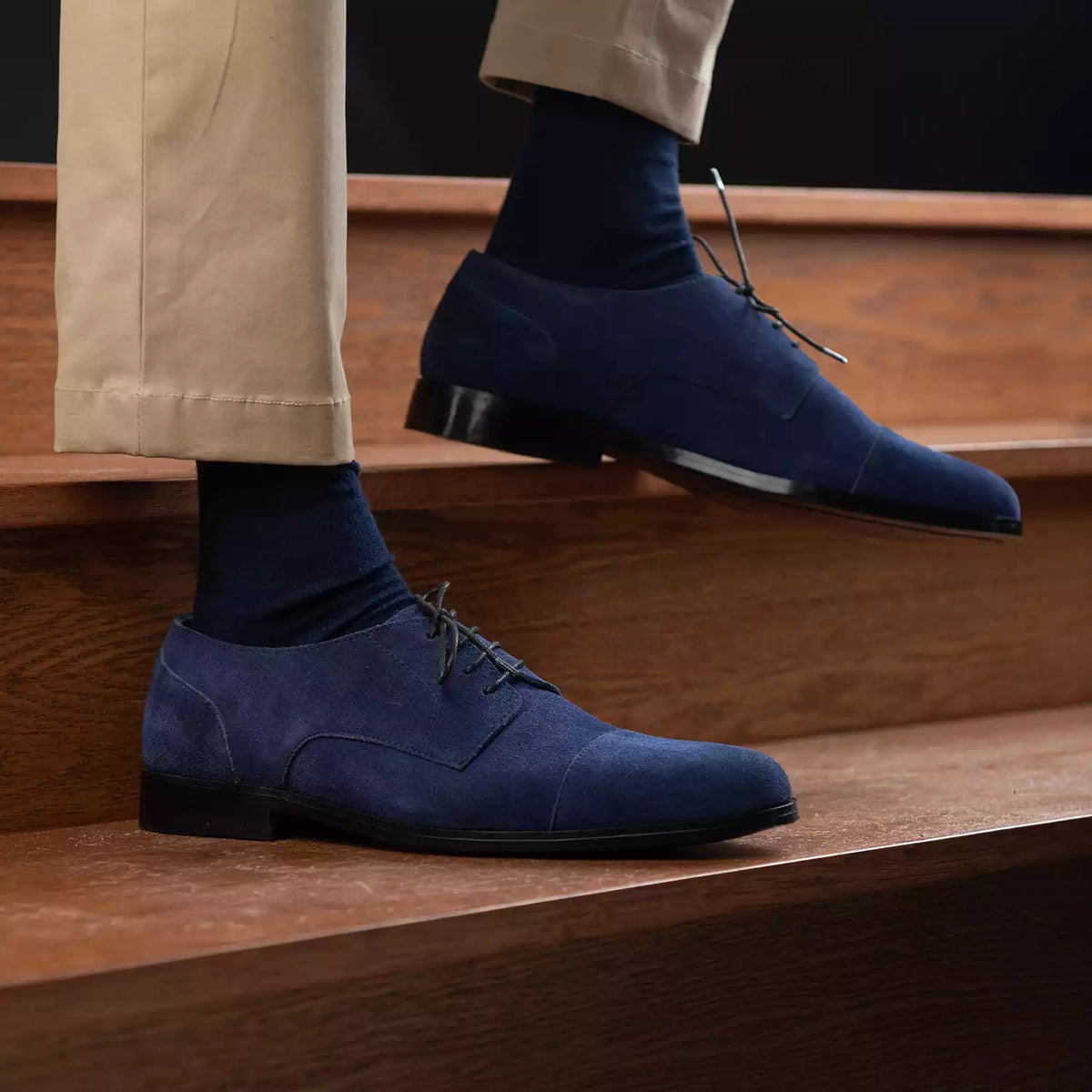 Orlaven Attorney Derby Midnight Kék Suede Bőrcipők Férfi footwear image 9