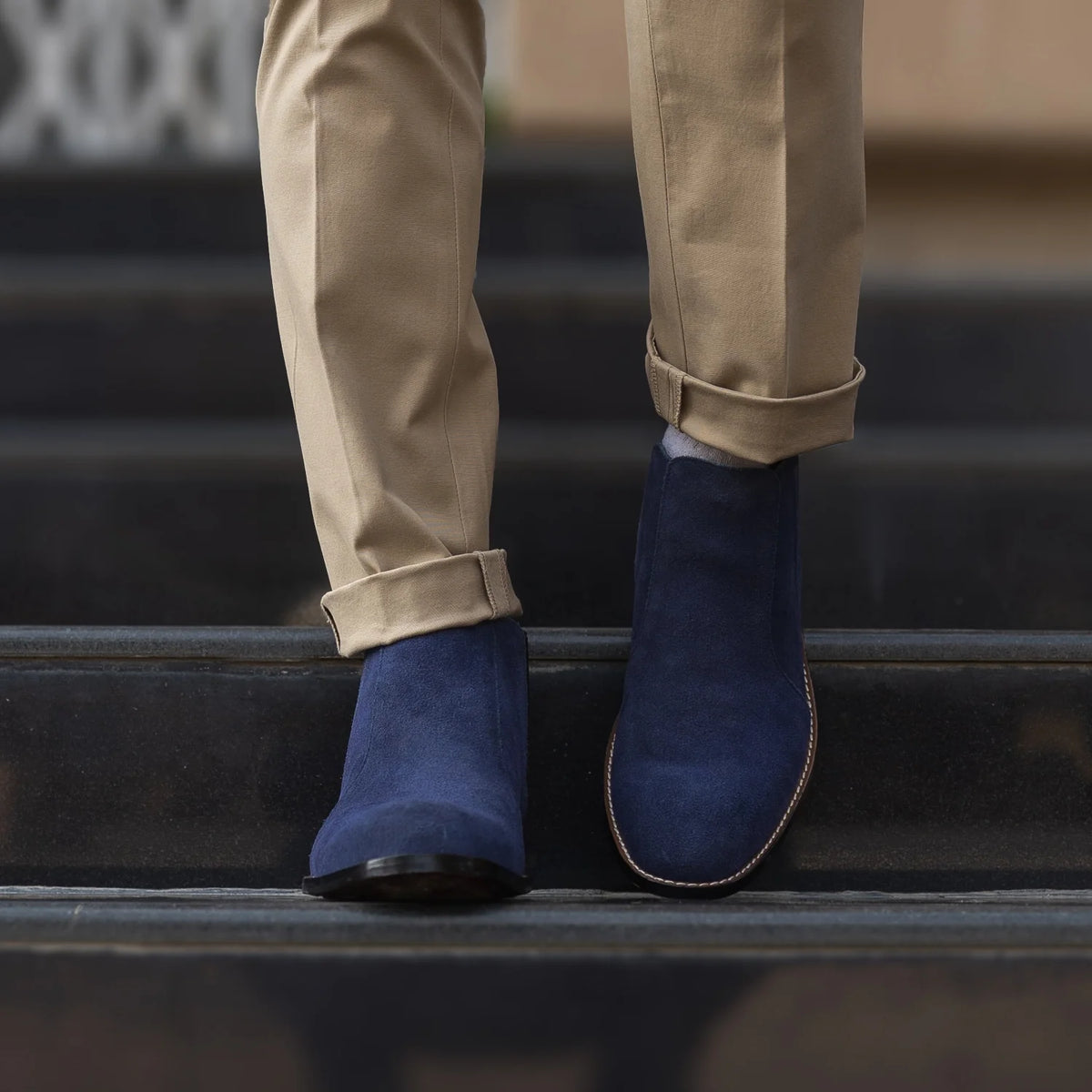 Orlaven Clarkson Chelsea Midnight Kék Suede Bőrbakancsok Férfi footwear image 9
