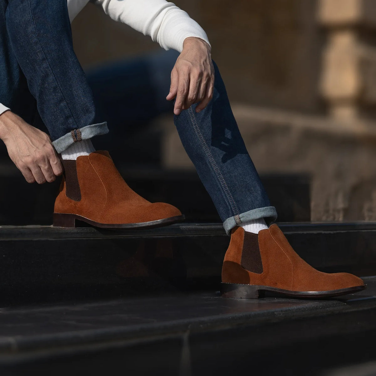 Orlaven Clarkson Chelsea Barna Suede Bőrbakancsok Férfi footwear image 9