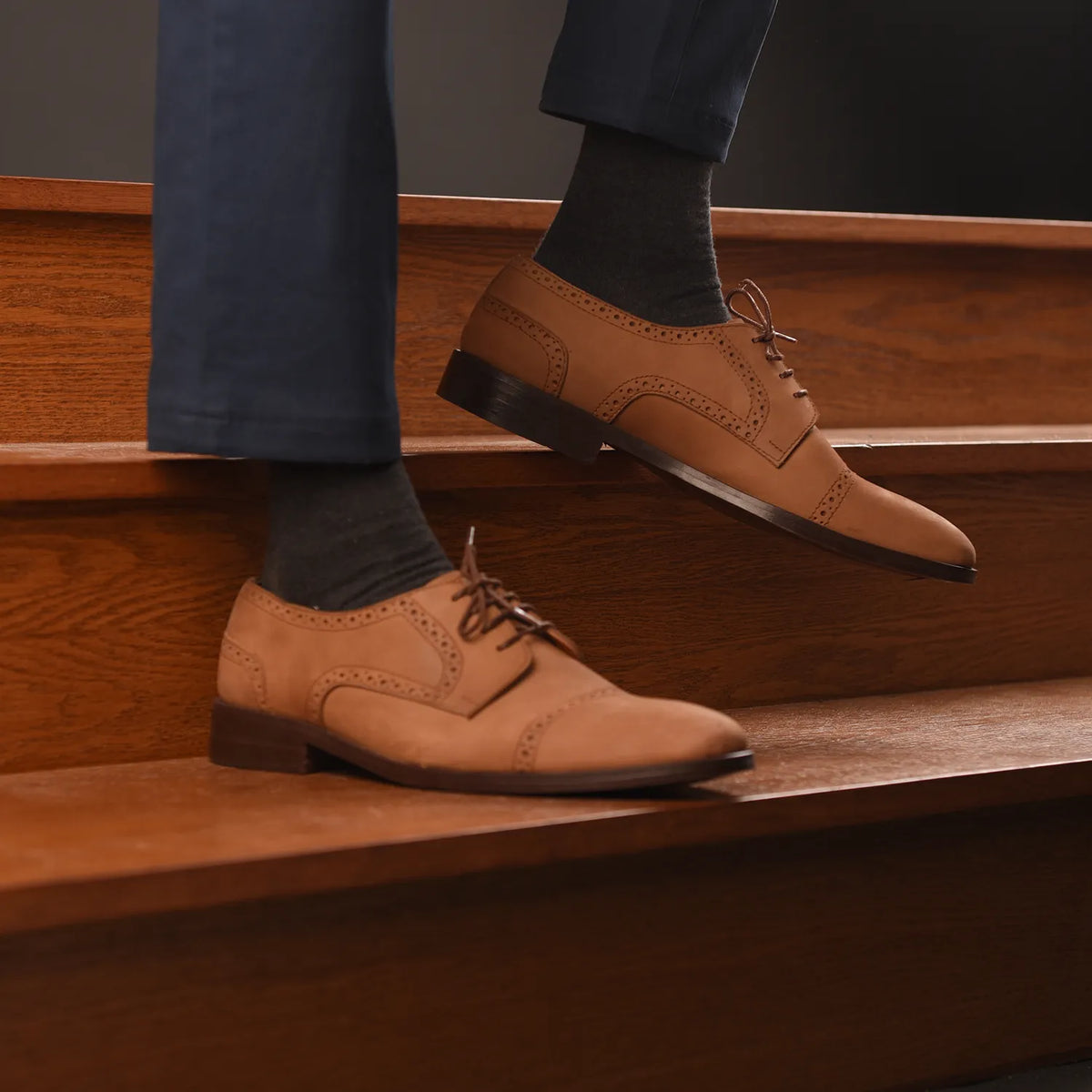 Orlaven Dirk Brogues Derby Barna Nubuck Bőrcipők Férfi footwear image 9