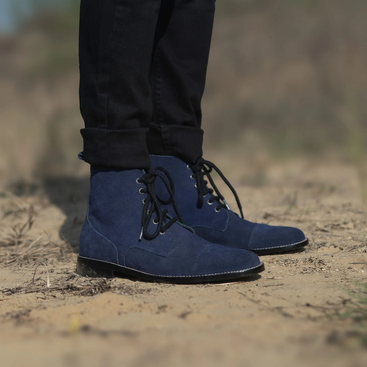 Orlaven Knight Derby Midnight Kék Suede Bőrbakancsok Férfi footwear image 9