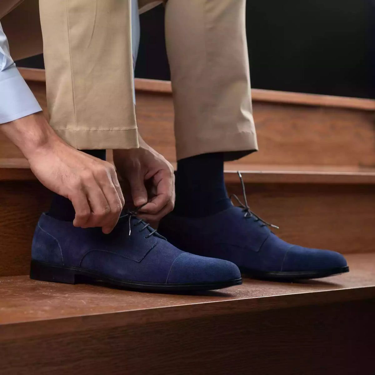 Orlaven Attorney Derby Midnight Kék Suede Bőrcipők Férfi footwear image 10