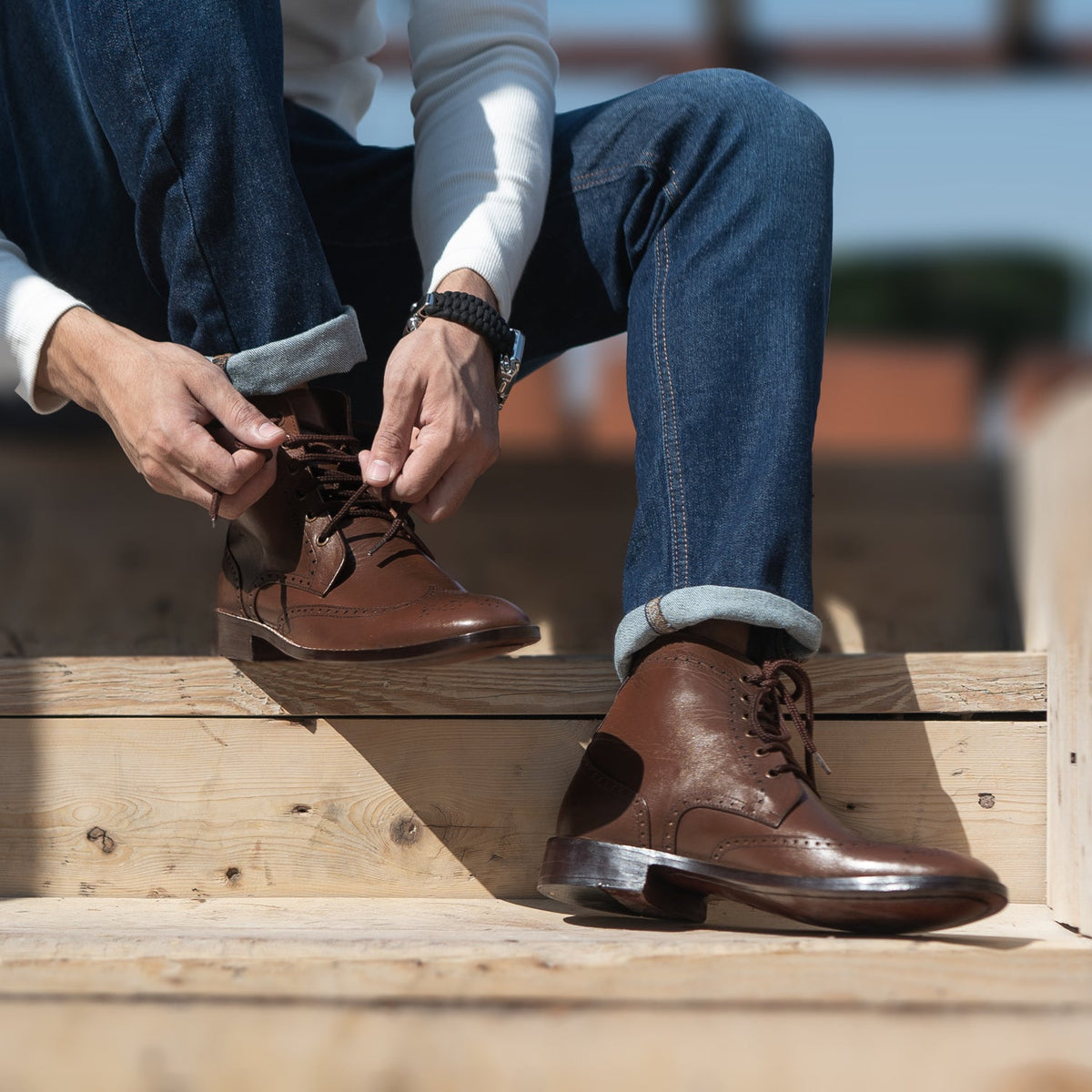 Orlaven Duster Brogues Derby Barna Bőrbakancsok Férfi footwear image 9