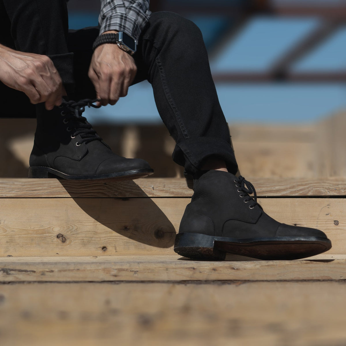 Orlaven Knight Derby Fekete Nubuck Bőrbakancsok Férfi footwear image 10
