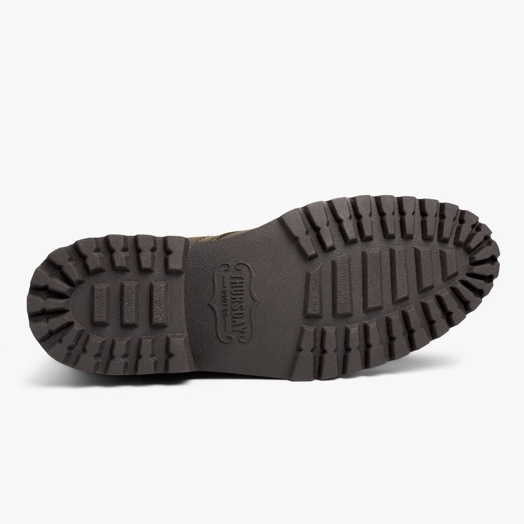 High-Traction Rubber Outsole & Lug Tread Pattern on Captain StormKing® Dark Olive Matte Bőrbakancsok Férfi