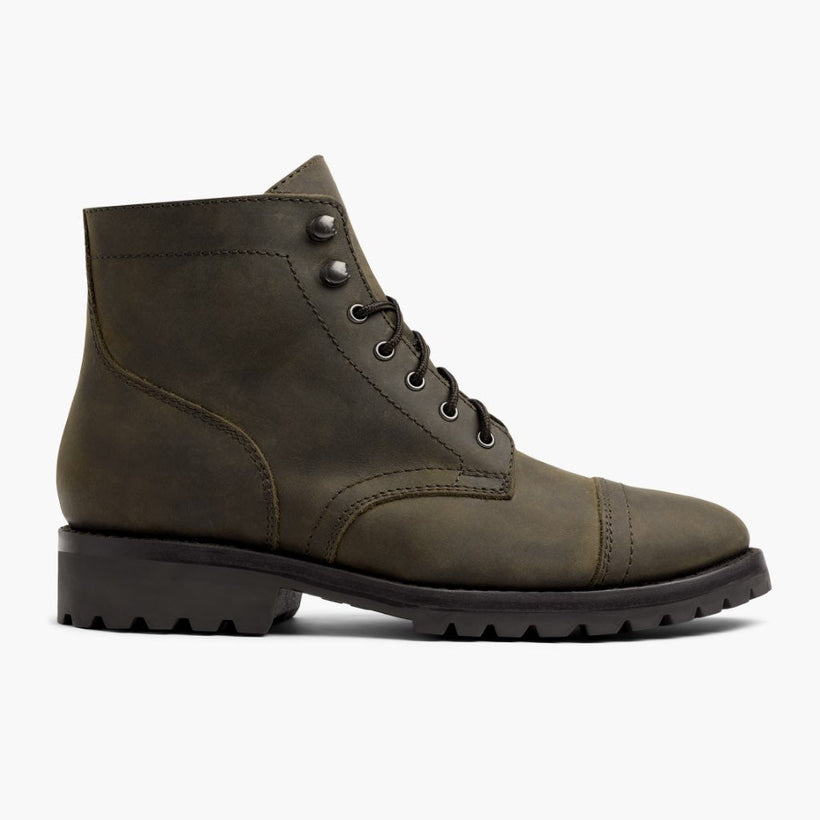Captain StormKing® Dark Olive Matte Leather Boots férfi