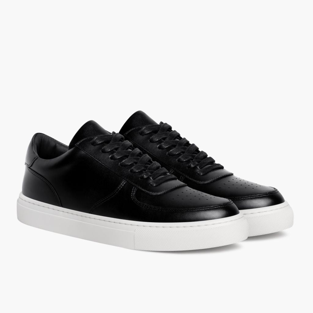 Court Black Leather Sneakers fekete valódi marhabőrből - Oldalnézet | Online vásárlás