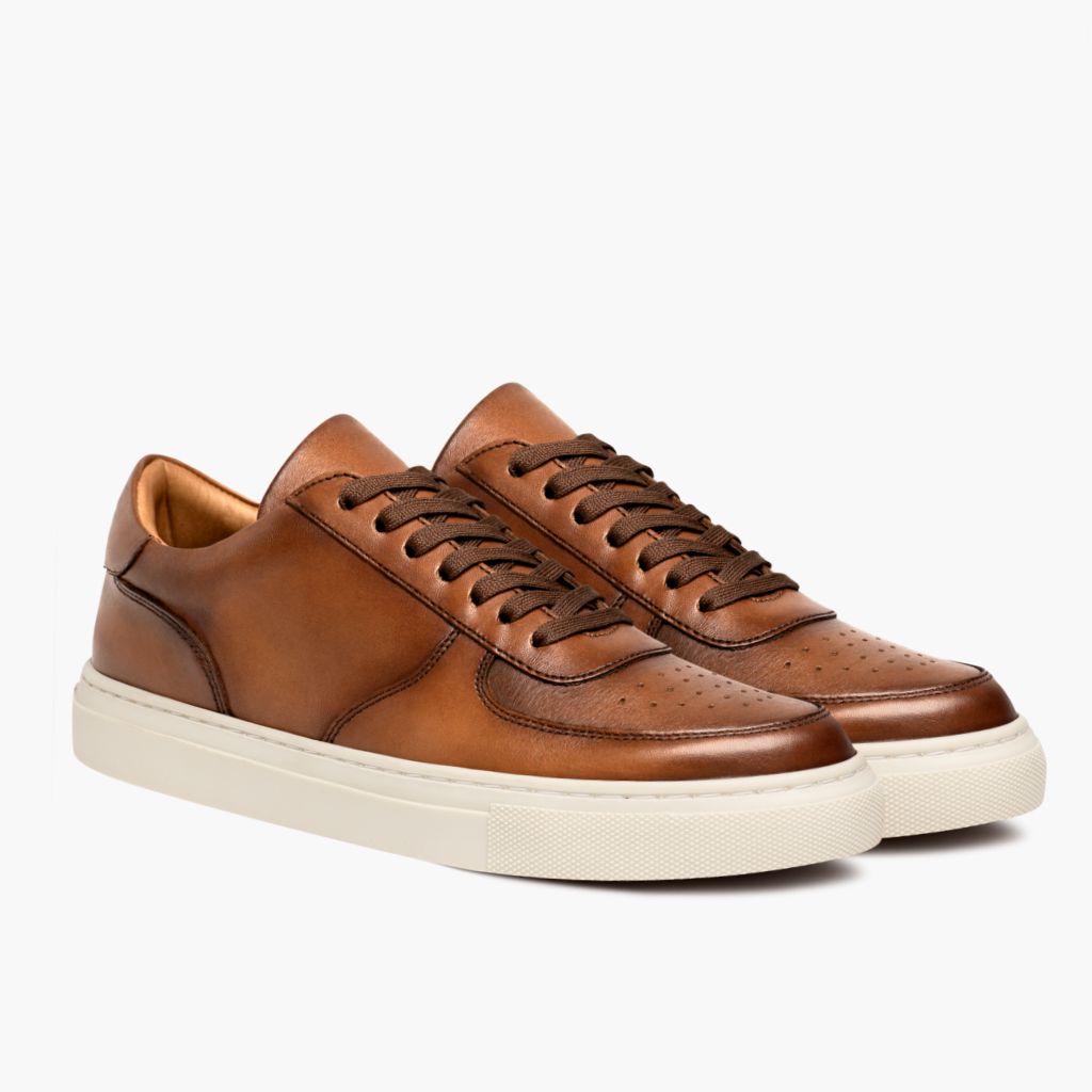 Court Toffee x Off-White Bőr sneakerek Férfi in White Full-Grain Leather - Oldalnézet | Online vásárlás