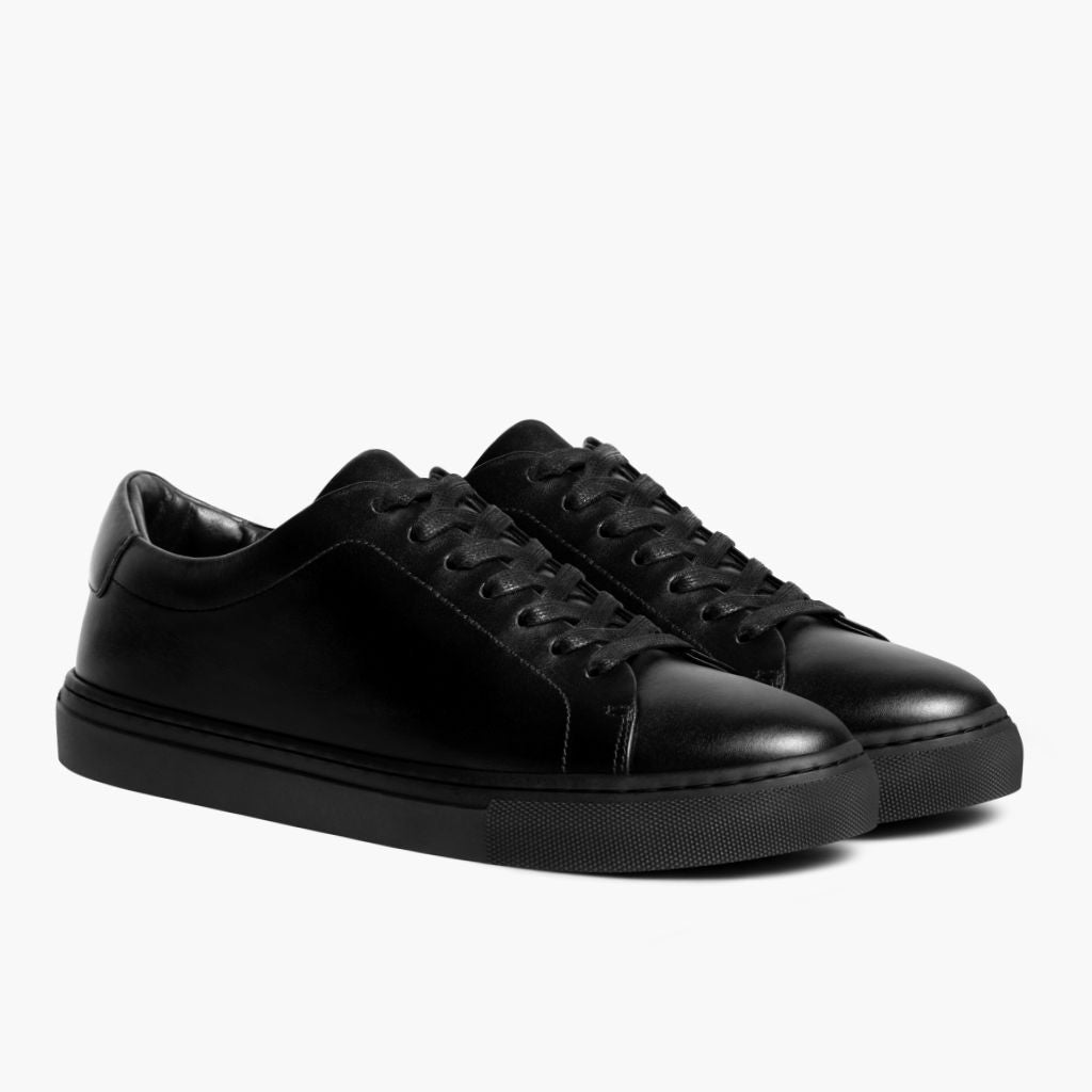 Encore Jet Black Leather Sneakers fekete valódi marhabőrből - Oldalnézet | Online vásárlás