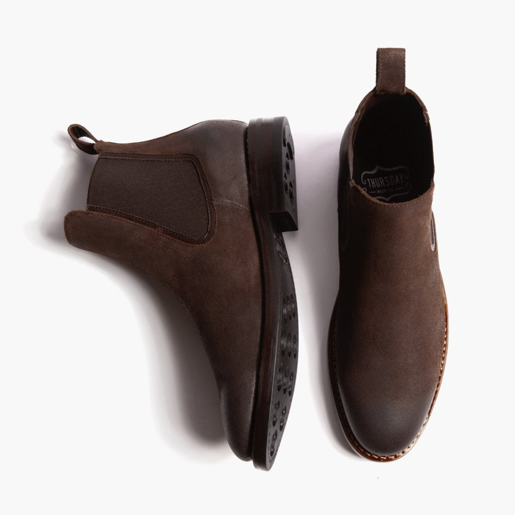 Duke Chocolate Suede Bőrbakancsok Férfi - Megerősített sarokkéreg és dupla precíziós varrás