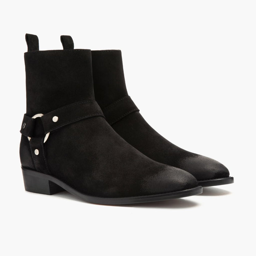 Harness Fekete Suede Bőrbakancsok Férfi