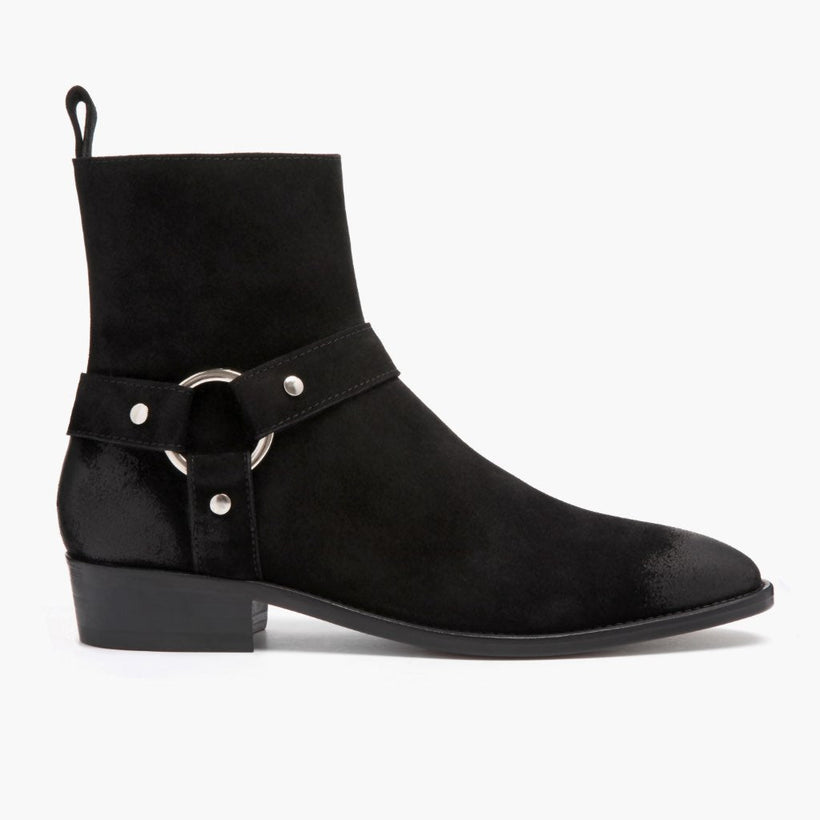 Harness Fekete Suede Bőrbakancsok Férfi