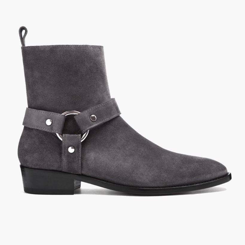 Harness Grey Suede Bőrbakancsok Férfi