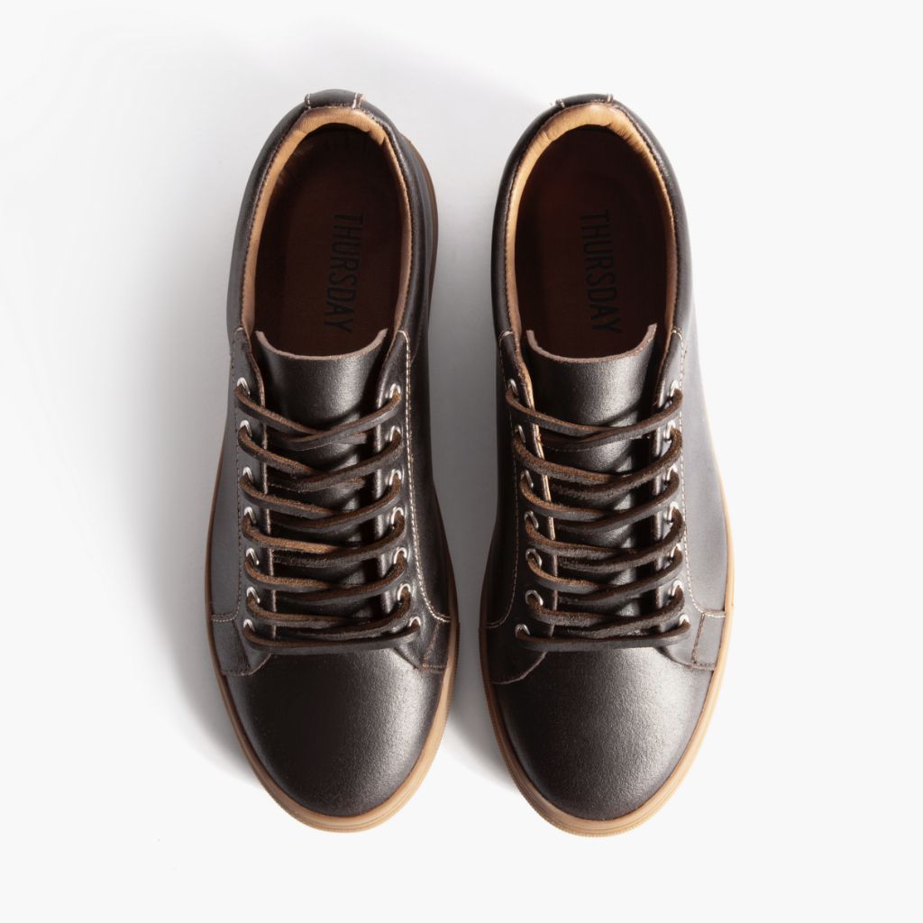 Premier Low Top Cacao Bőr sneakerek Férfi For Men - Megerősített sarokkéreg és dupla precíziós varrás