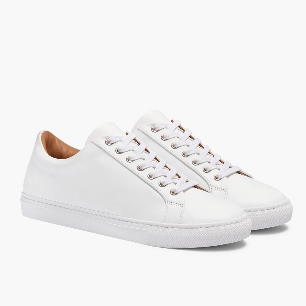Premier Low Top White Bőr sneakerek Férfi For Men in White Full-Grain Leather - Oldalnézet | Online vásárlás