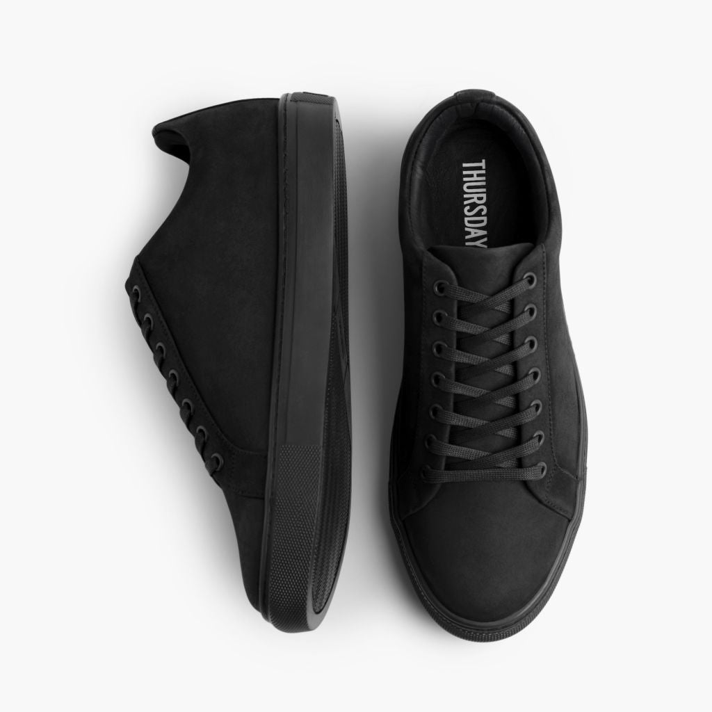 Premier Low Top Fekete Matte Bőr sneakerek Férfi For Men - Megerősített sarokkéreg és dupla precíziós varrás