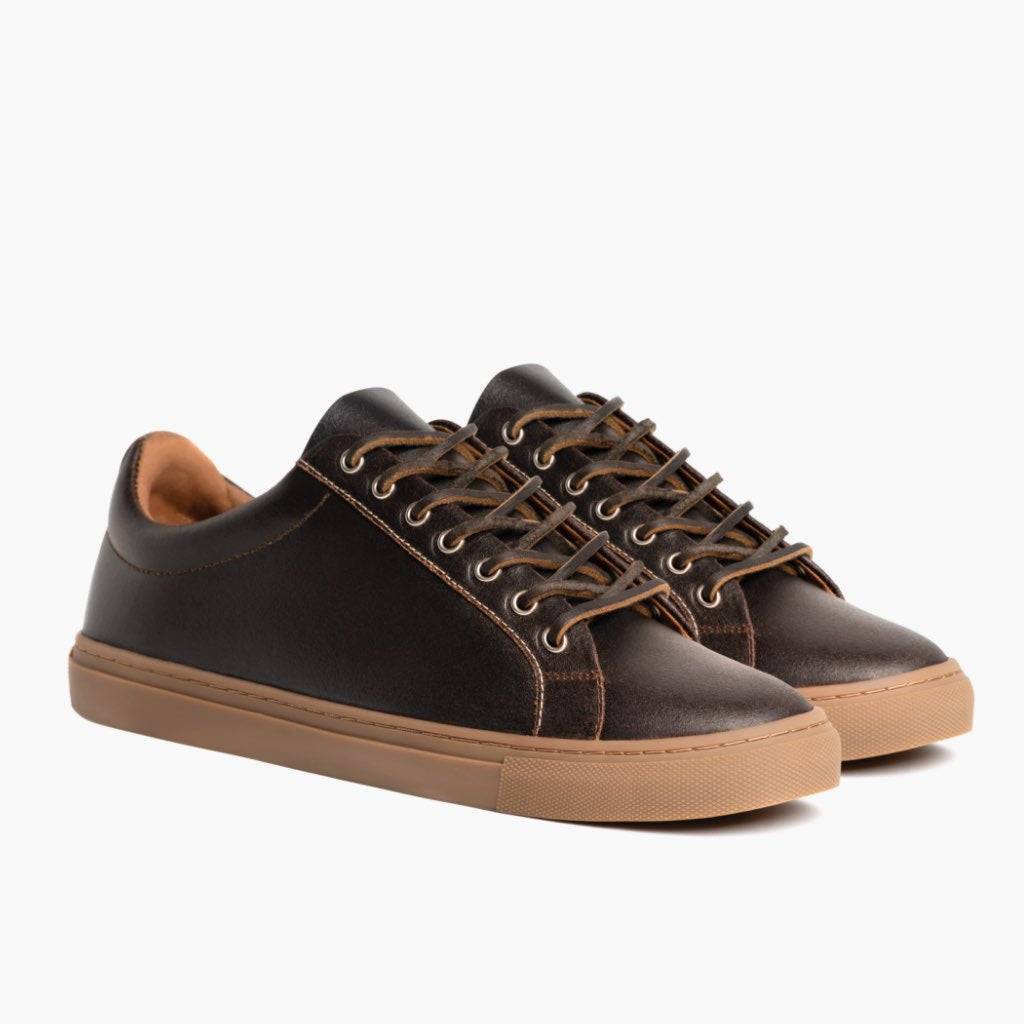 Premier Low Top Cacao Bőr sneakerek Férfi For Men in Classic Full-Grain Leather - Oldalnézet | Online vásárlás
