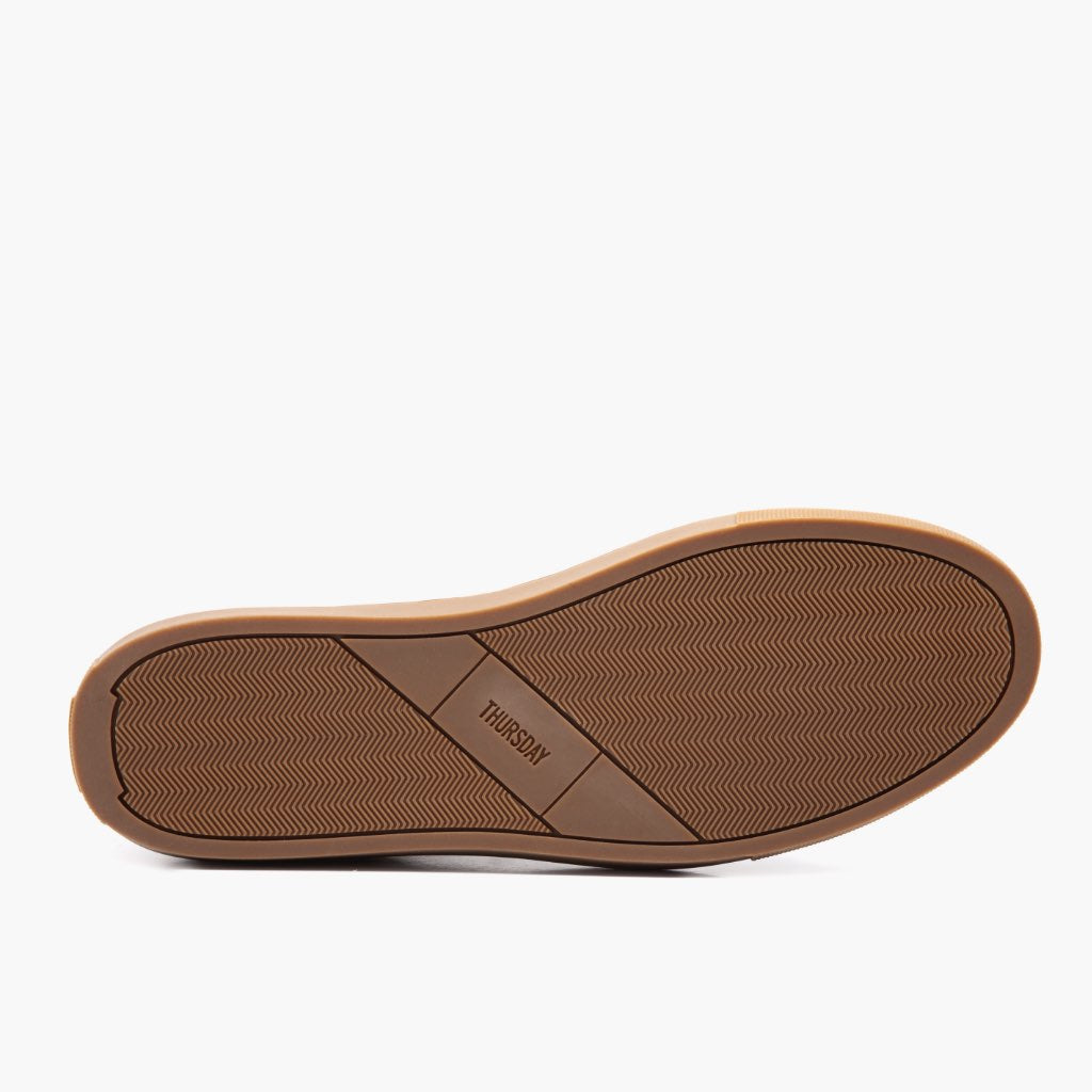 High-Traction Rubber Outsole & Lug Tread Pattern on Premier Low Top Cacao Bőr sneakerek Férfi For Men