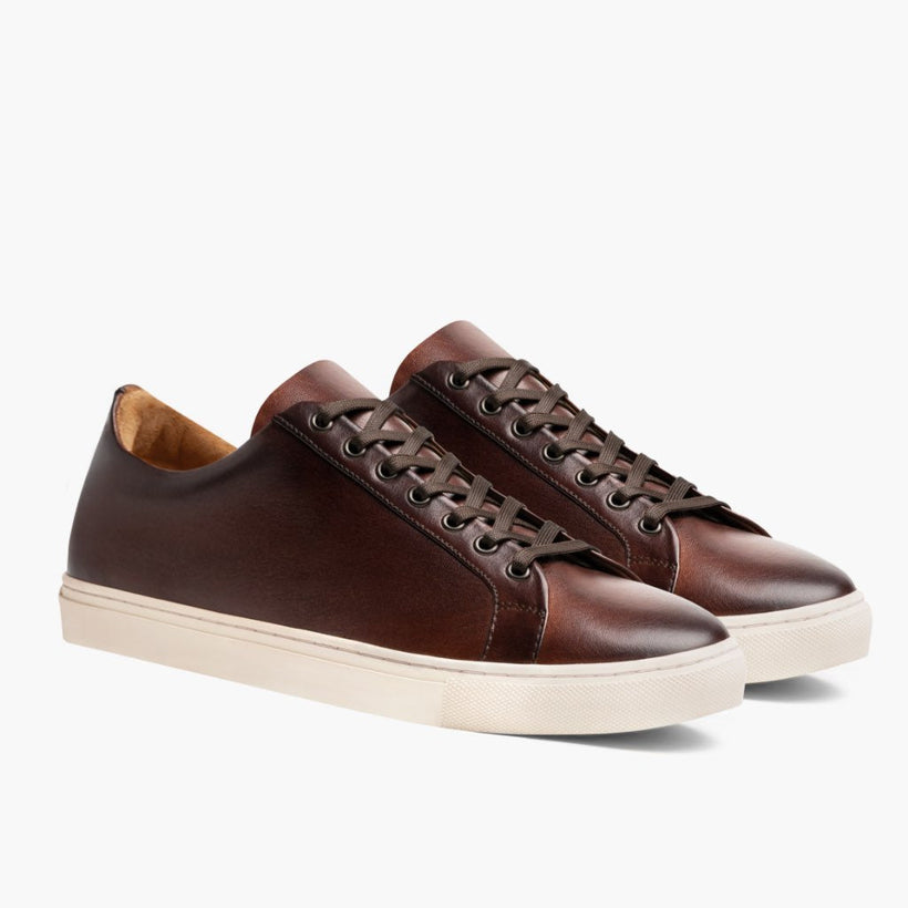 Premier Low Top Coffee Leather Sneakers férfi