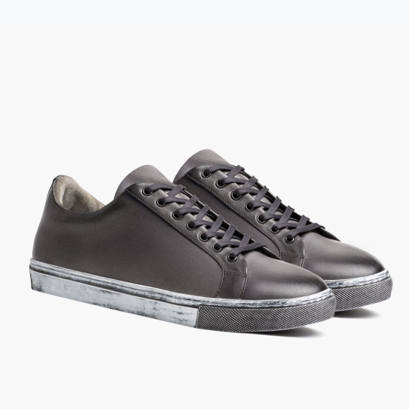 Premier Low Top Distressed Grey Leather Sneakers férfi