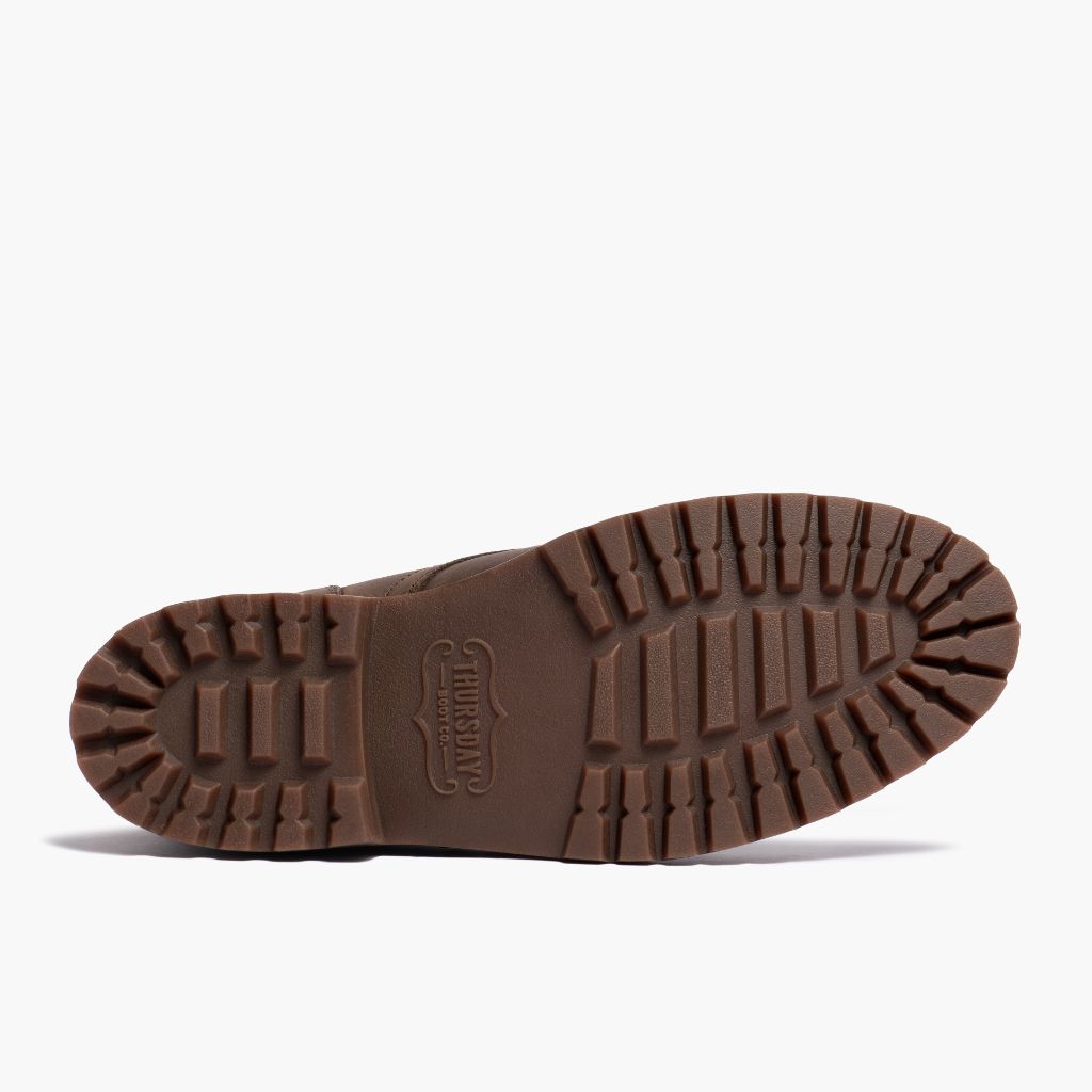 High-Traction Rubber Outsole & Lug Tread Pattern on President StormKing® Desert Barna Bőrbakancsok Férfi For Men