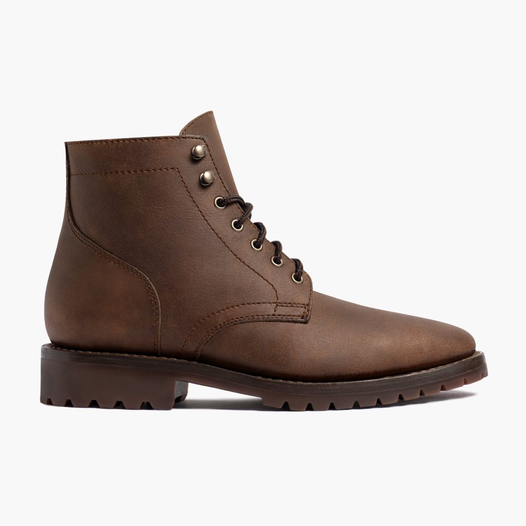 Brown Full-Grain leather Boots - Goodyear varrott talpszerkezet és orr-részlet