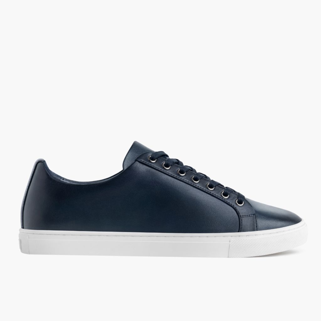 Blue Full-Grain leather Sneakers - Goodyear varrott talpszerkezet és orr-részlet
