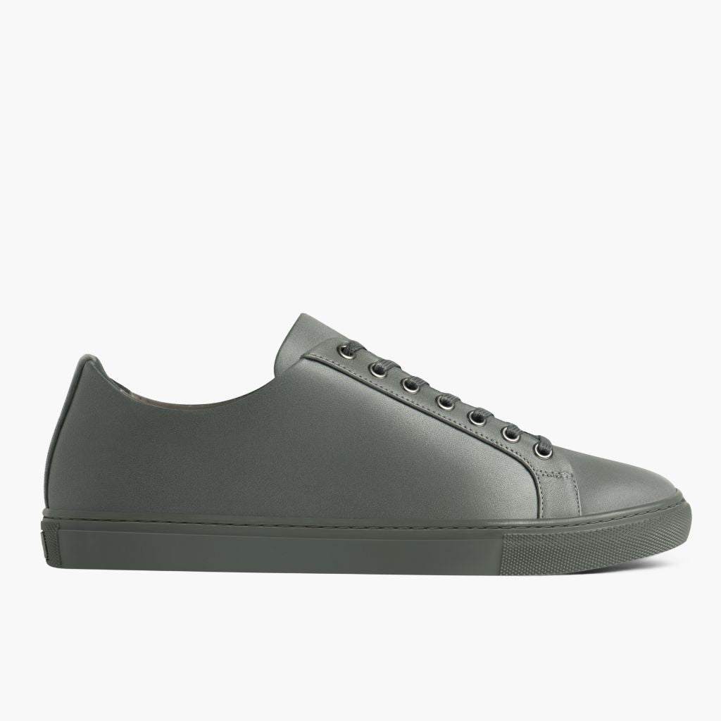Grey Full-Grain leather Sneakers - Goodyear varrott talpszerkezet és orr-részlet