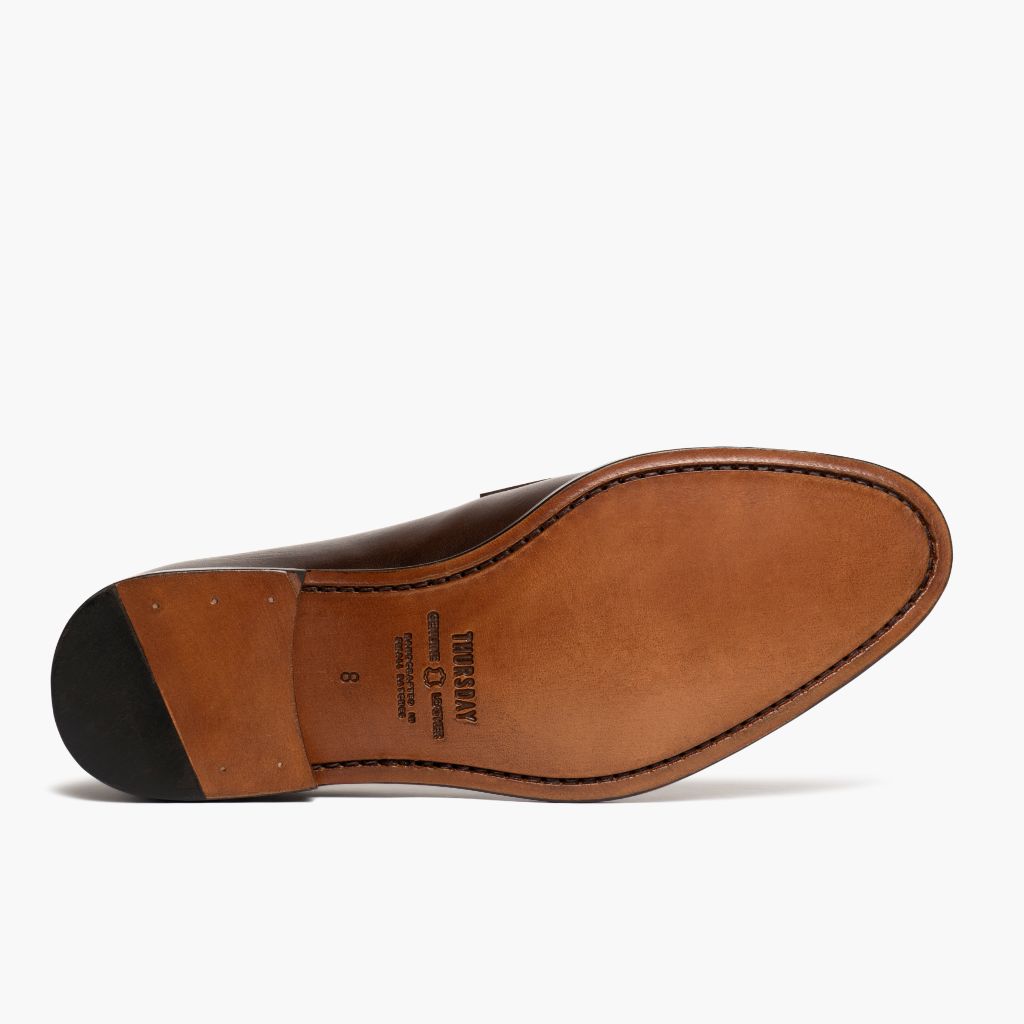 High-Traction Rubber Outsole & Lug Tread Pattern on Lincoln Rich Mahogany Bőr sneakerek Férfi