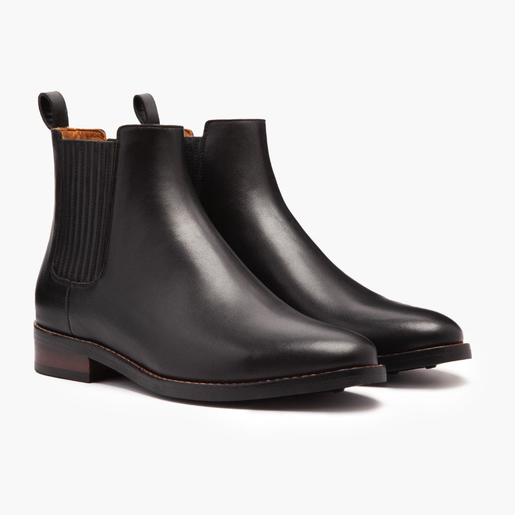 Black Full-Grain leather Boots - Goodyear varrott talpszerkezet és orr-részlet