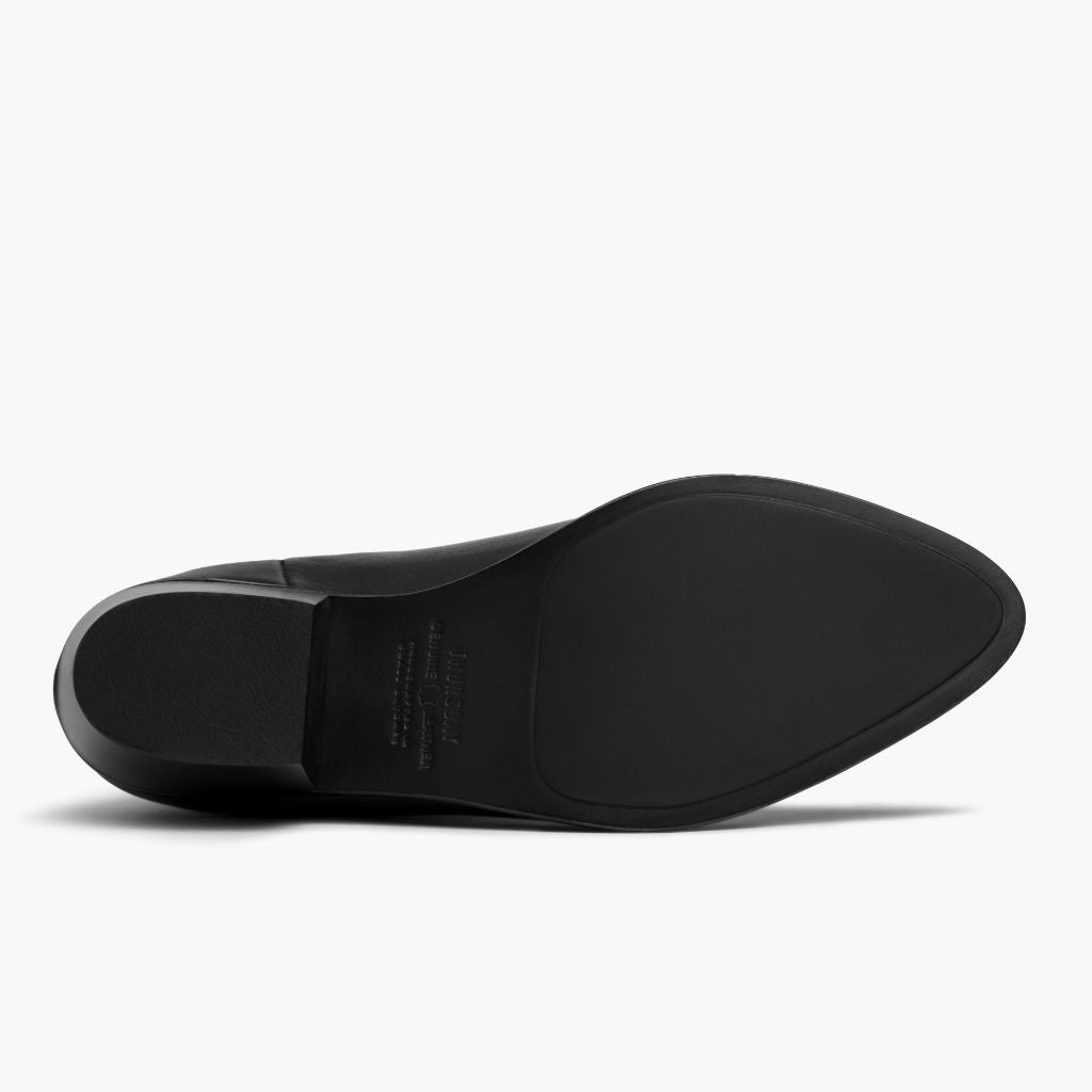 High-Traction Rubber Outsole & Lug Tread Pattern on Dreamer Bootie Fekete Bőrbakancsok Női