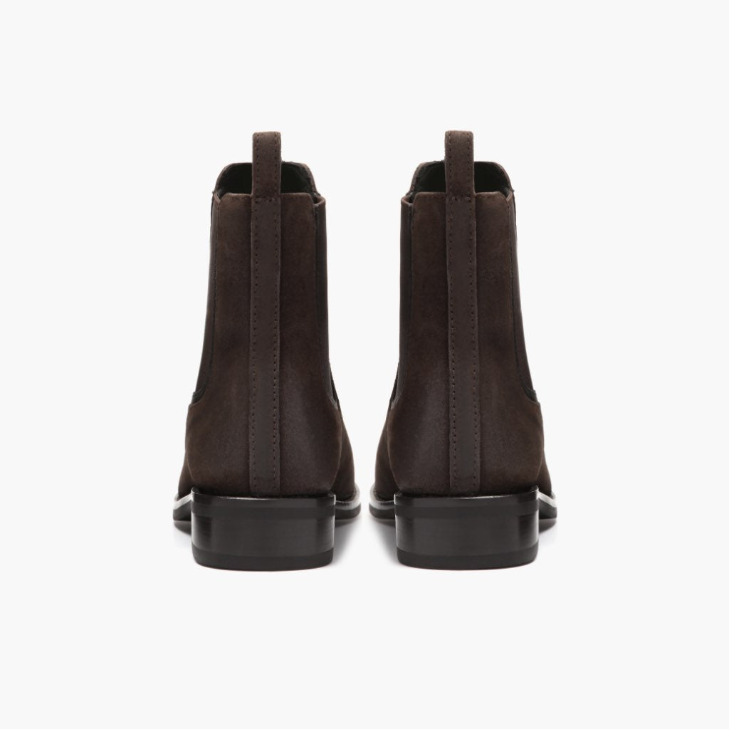 High-Traction Rubber Outsole & Lug Tread Pattern on Duchess Dark Barna Suede Bőrbakancsok Női