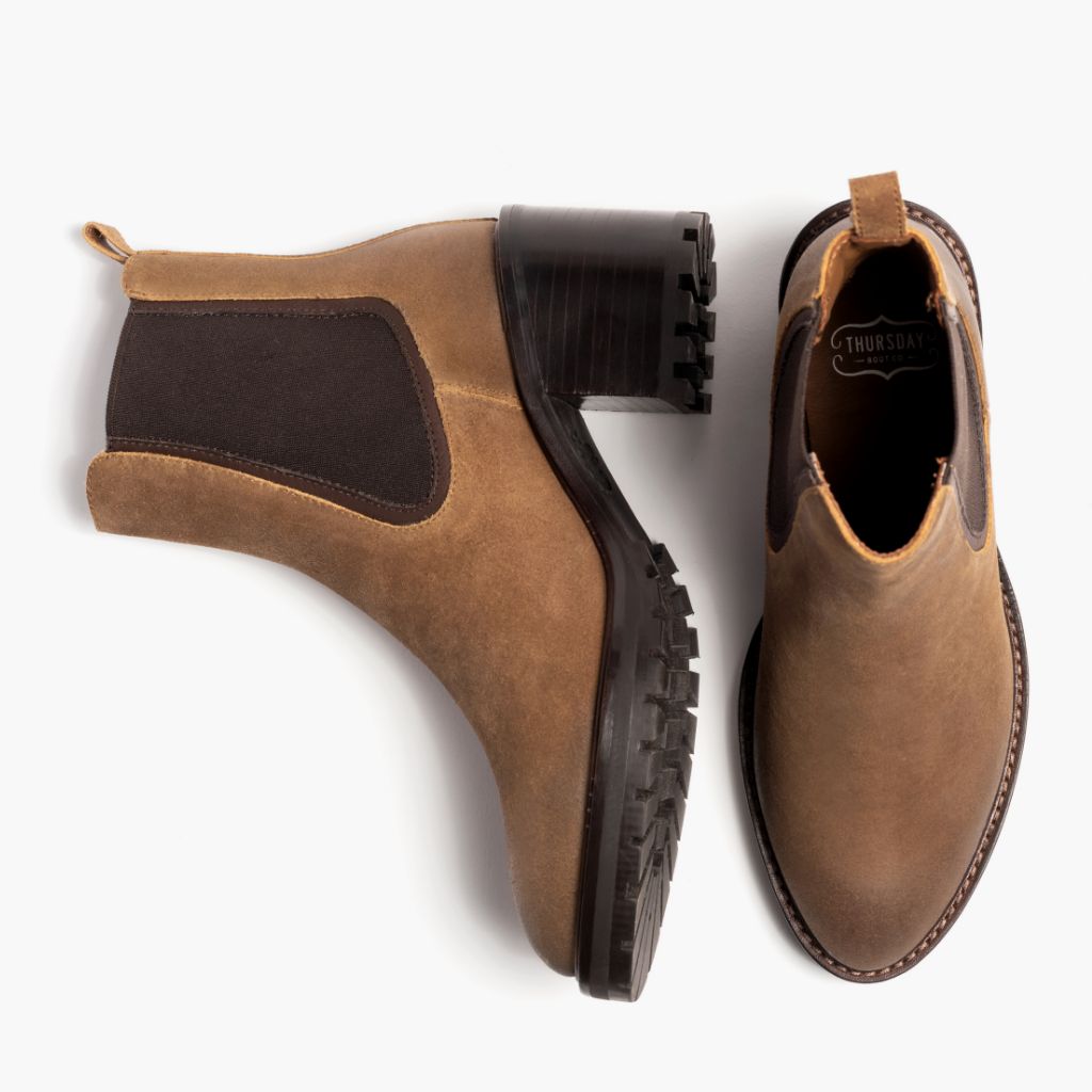 High-Traction Rubber Outsole & Lug Tread Pattern on Knockout Safari Bőrbakancsok Női