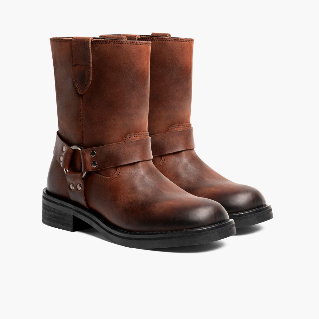 Brown Full-Grain leather Boots - Goodyear varrott talpszerkezet és orr-részlet