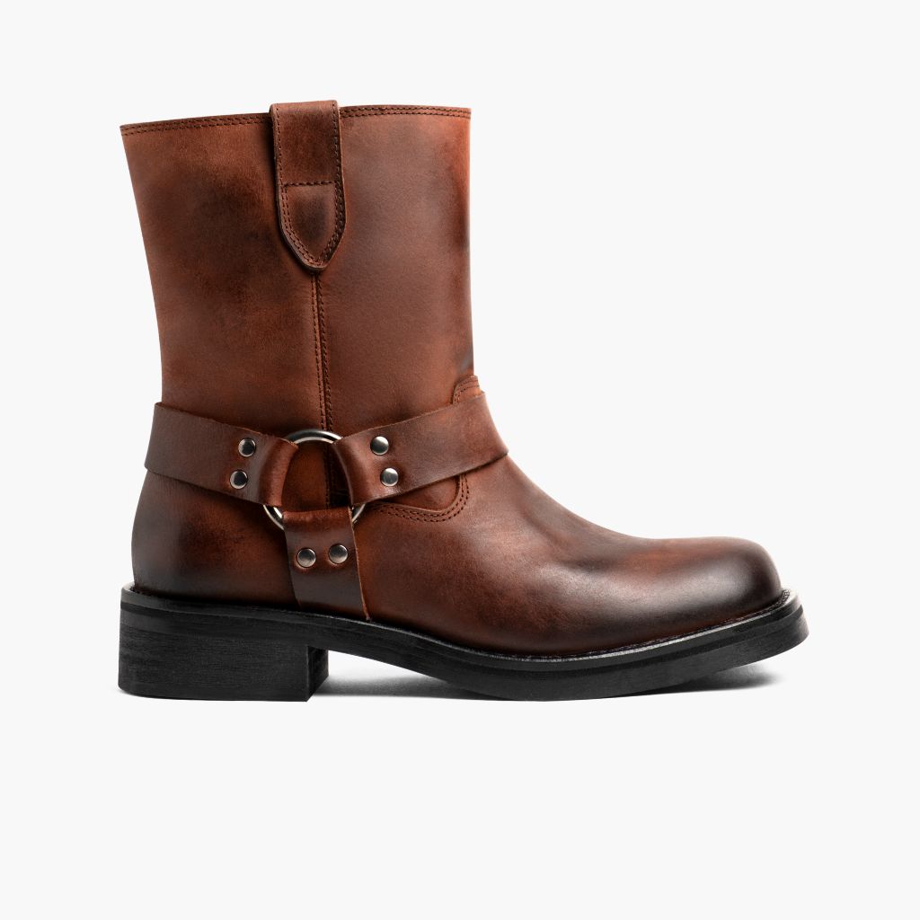Outlaw Rust Barna Bőrbakancsok Női in Brown Full-Grain Leather - Oldalnézet | Online vásárlás