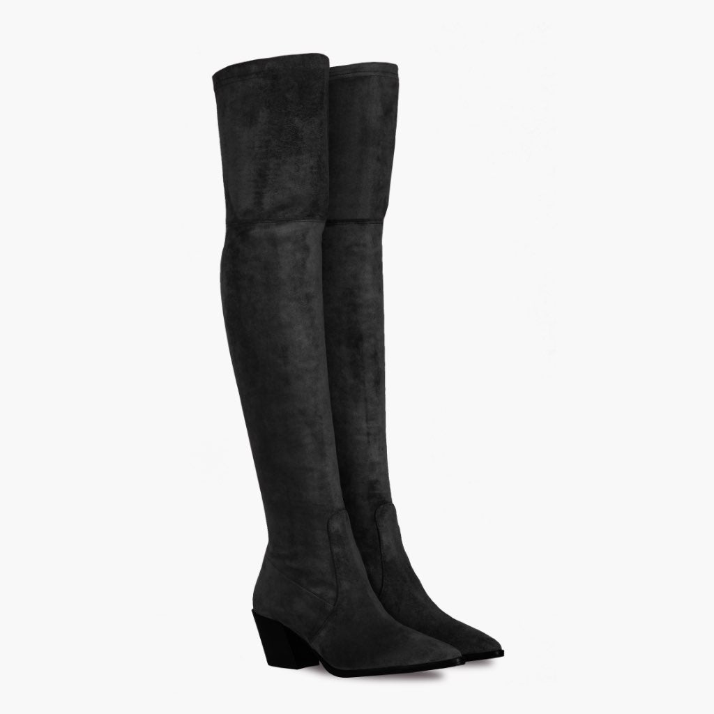 Black Full-Grain leather Boots - Goodyear varrott talpszerkezet és orr-részlet