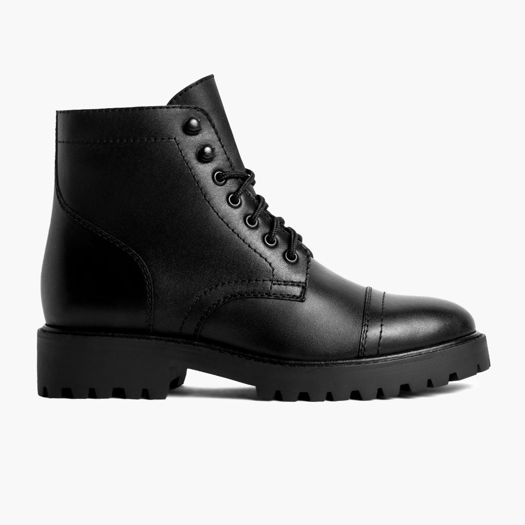 Captain Fekete (StormKing®) Bőrbakancsok Női fekete valódi marhabőrből - Oldalnézet | Online vásárlás