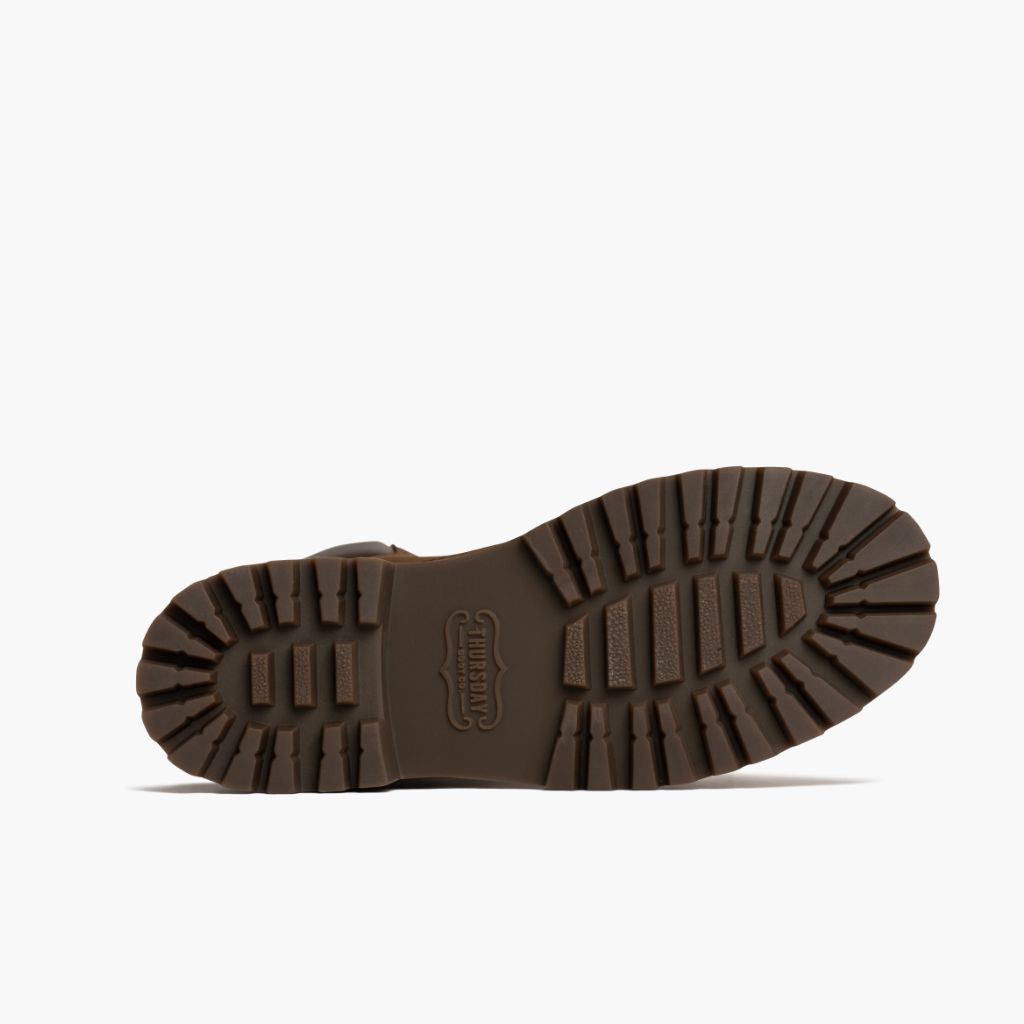 High-Traction Rubber Outsole & Lug Tread Pattern on Explorer Világosbarna Matte Bőrbakancsok Női