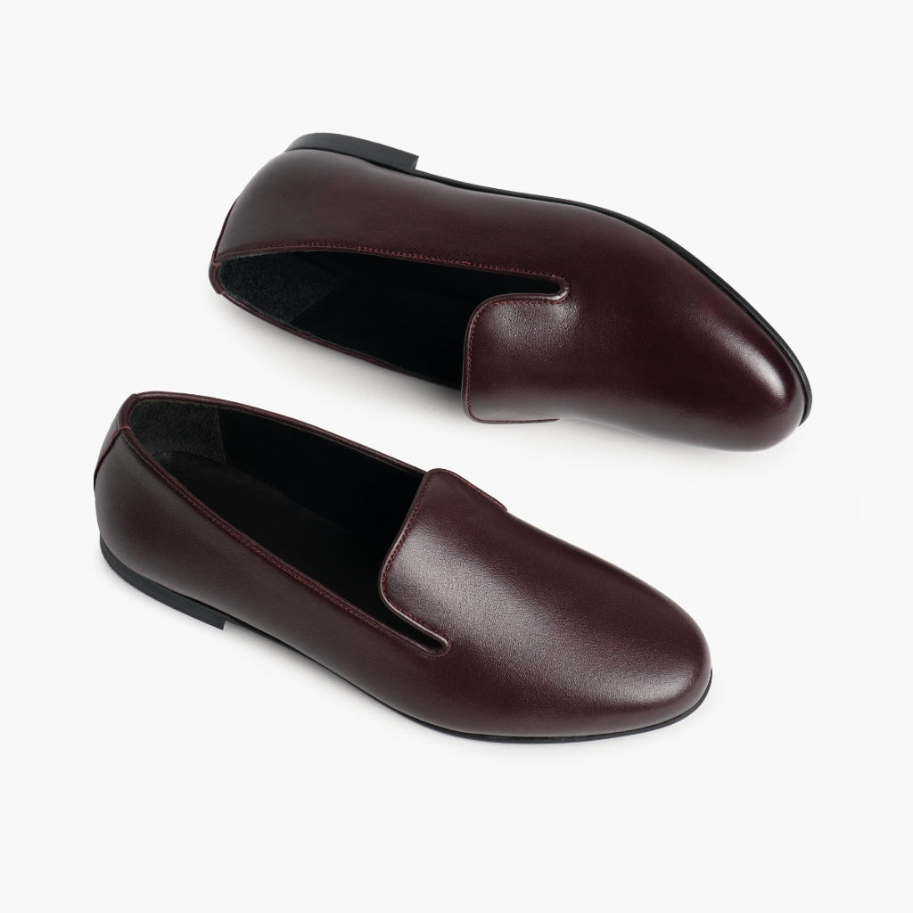 High-Traction Rubber Outsole & Lug Tread Pattern on Eden Bordó Bőrbakancsok Női