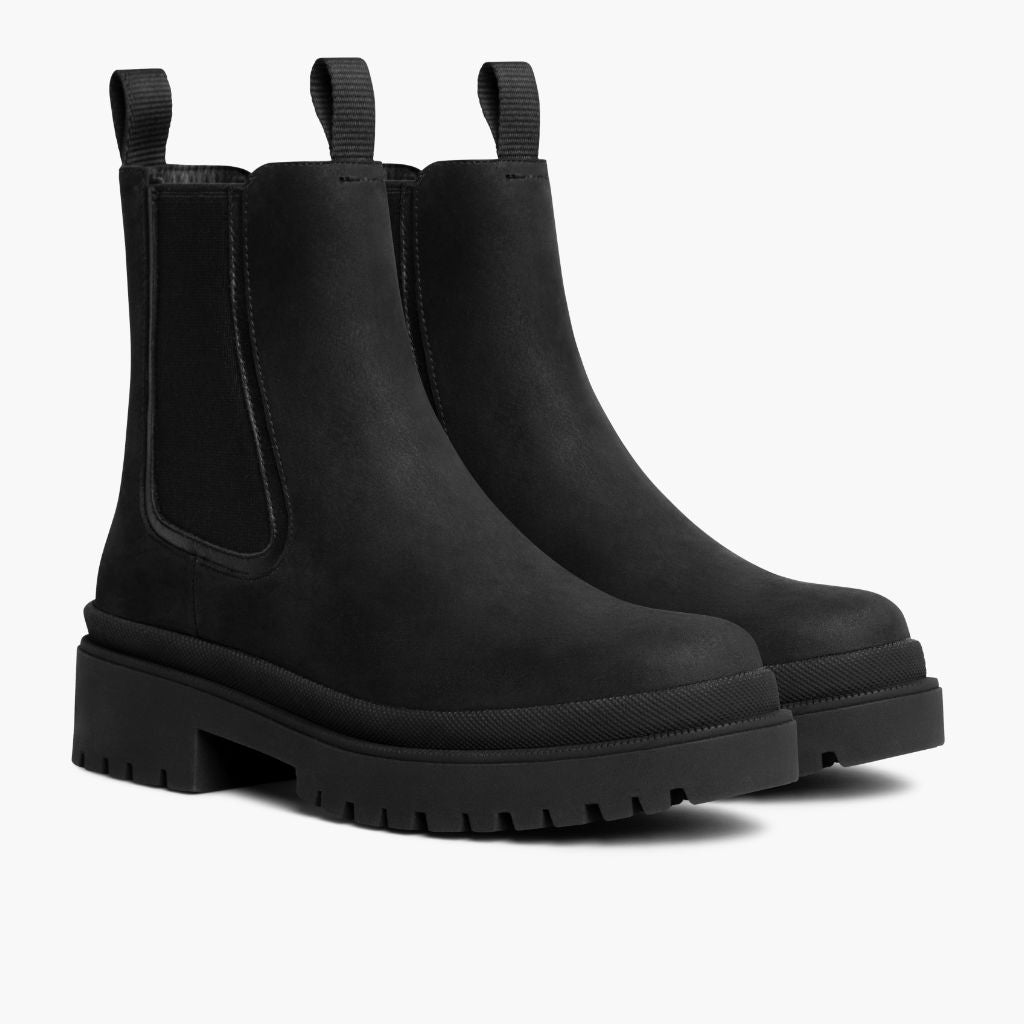 Black Full-Grain leather Boots - Goodyear varrott talpszerkezet és orr-részlet