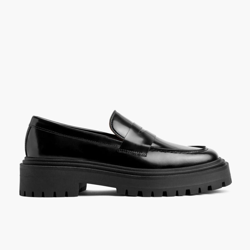 Penny Platform Fekete Leather Loafers női