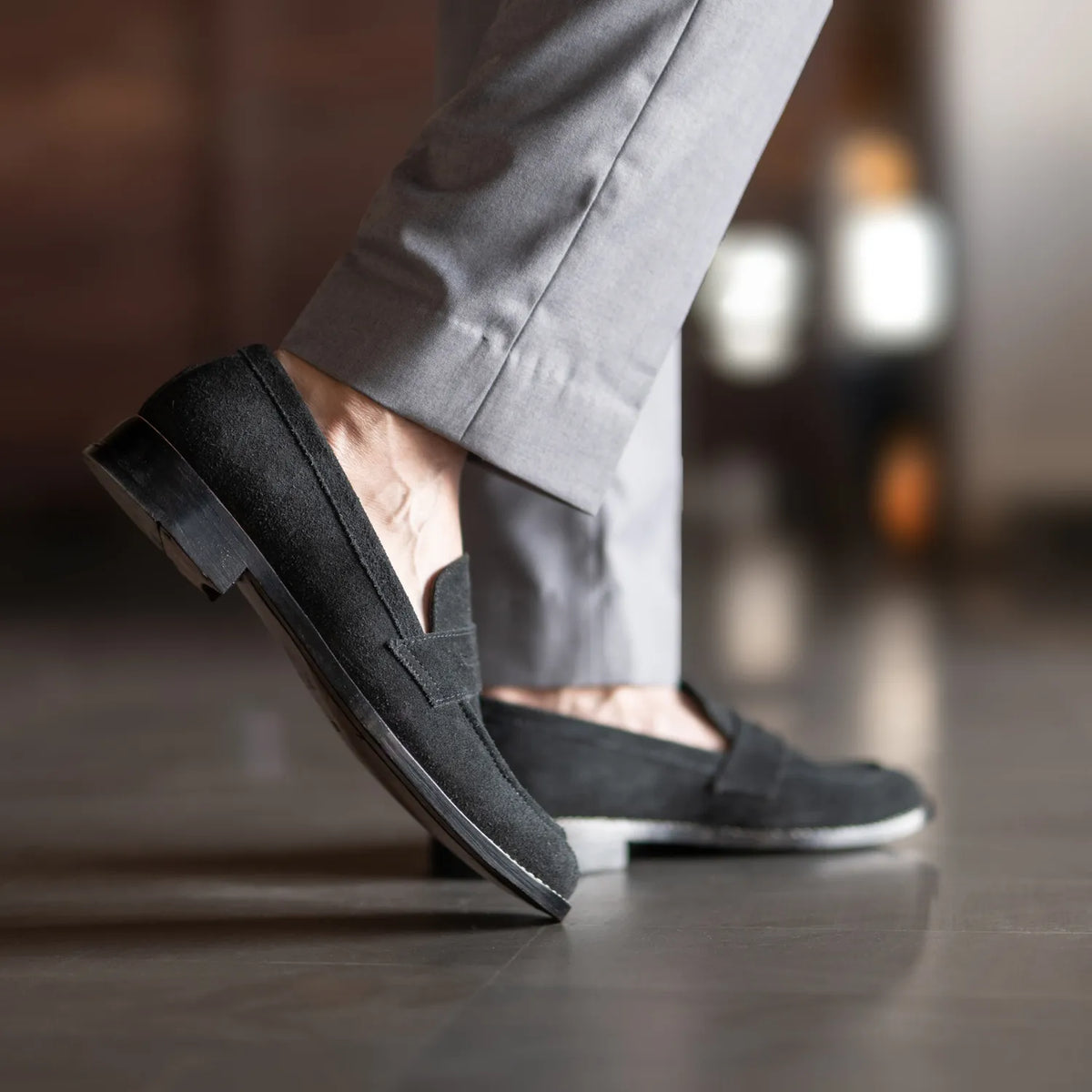 Orlaven Baxton Fekete Suede Bőr mokaszin Férfi footwear image 10